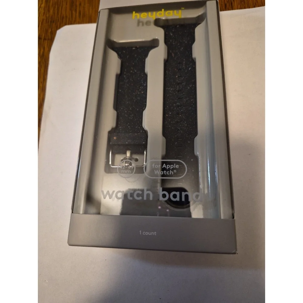 WATCHBAND FOR APPLE WATCH 42 -49mm Black Specled New In Box From Heyday